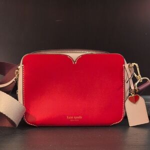 Kate Spade Scarlet Crossbody Bag with Heart Charm Valentine's Day Gift ❣️